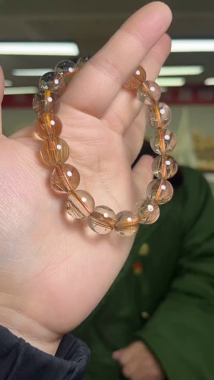 【闪购商品】发晶手链未镶嵌天然红发晶手串多样性发一11mm