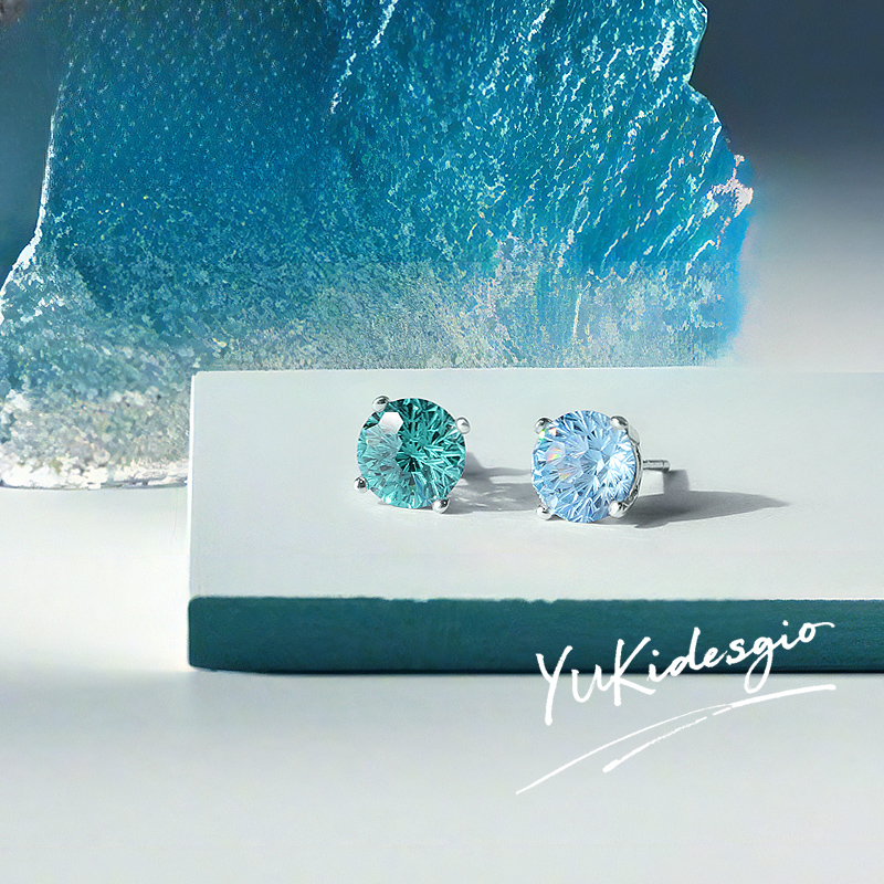 MOKI 925银耳饰 纯银耳钉男女款情侣轻奢烟花切工小众设计