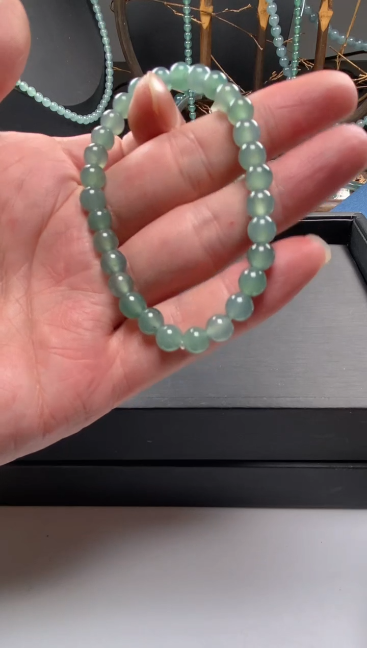 【闪购商品】翡翠手串未镶嵌多样性发货30颗卡6.2浅色
