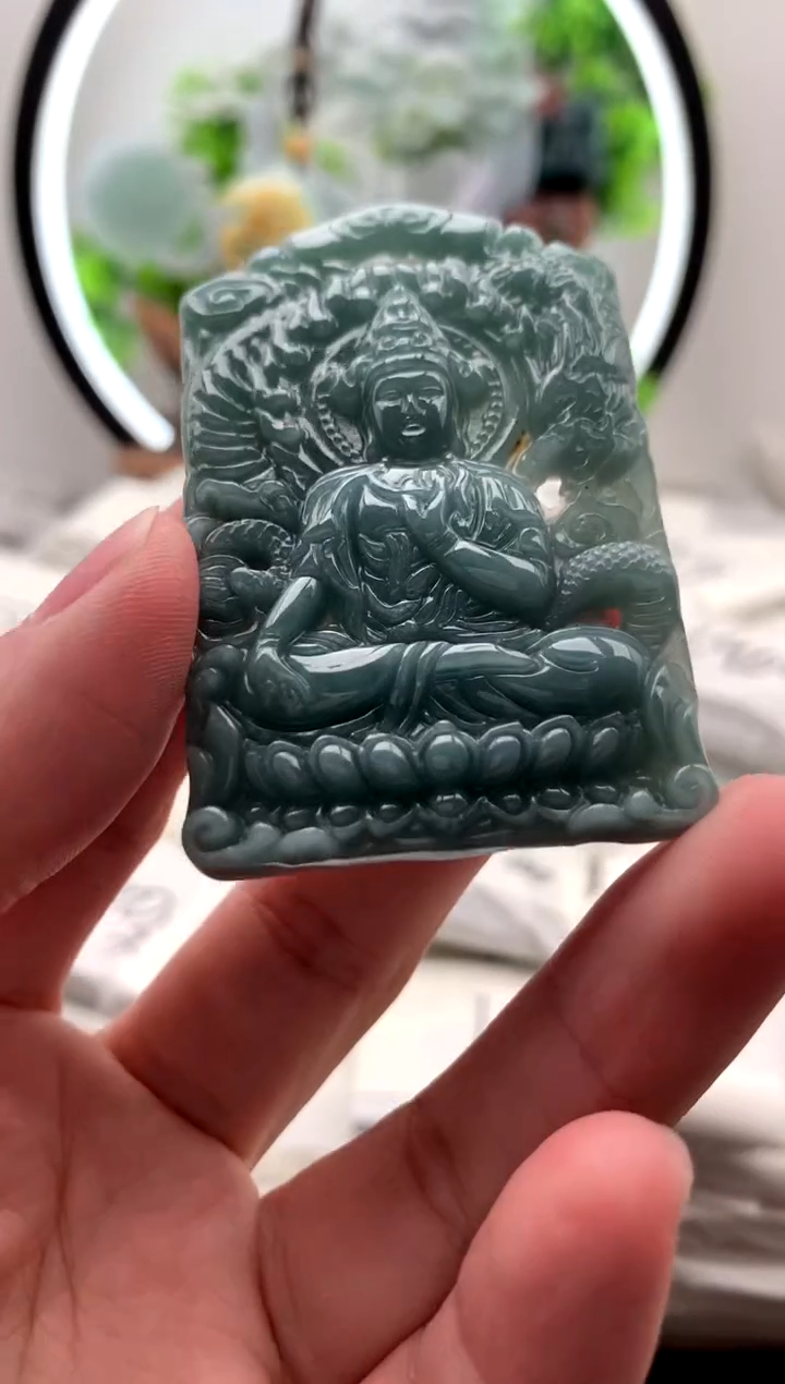 【闪购商品】翡翠颈饰未镶嵌观音【品质一般能接受再拍】