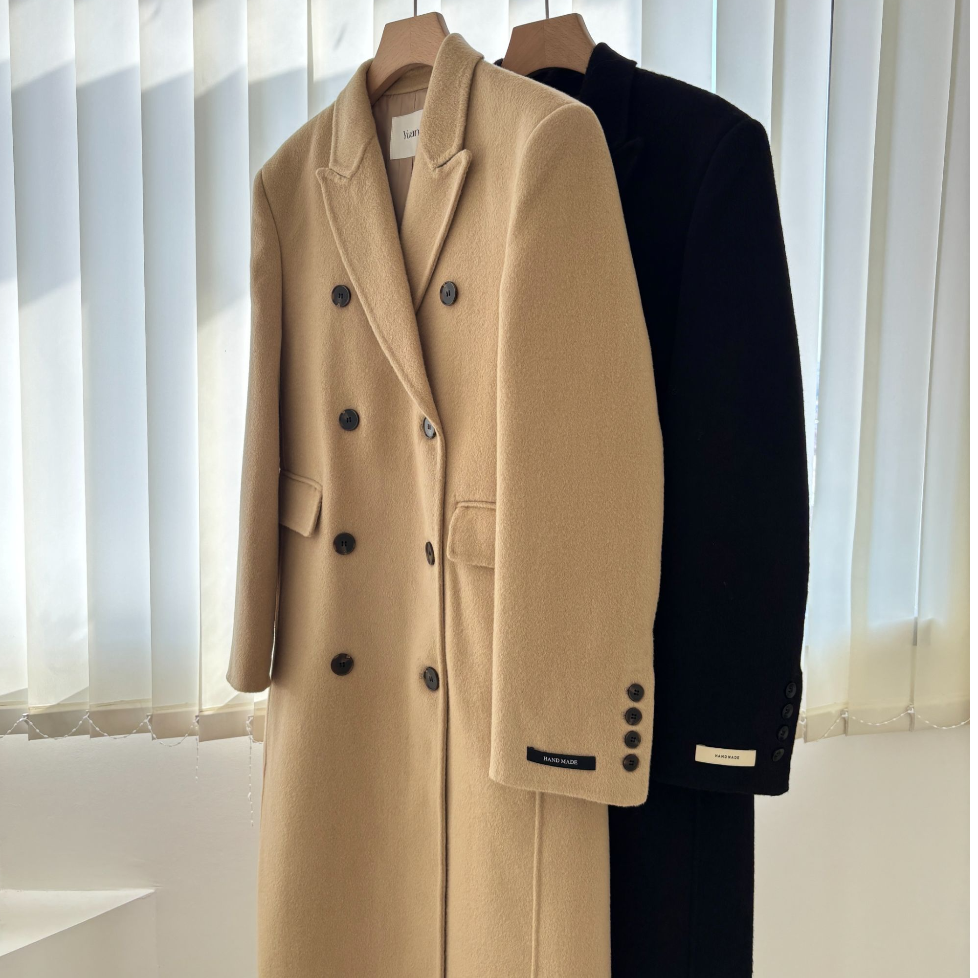 【高个子】2025全新纯手工缝制100绵羊毛双面呢大衣冬季新款外套