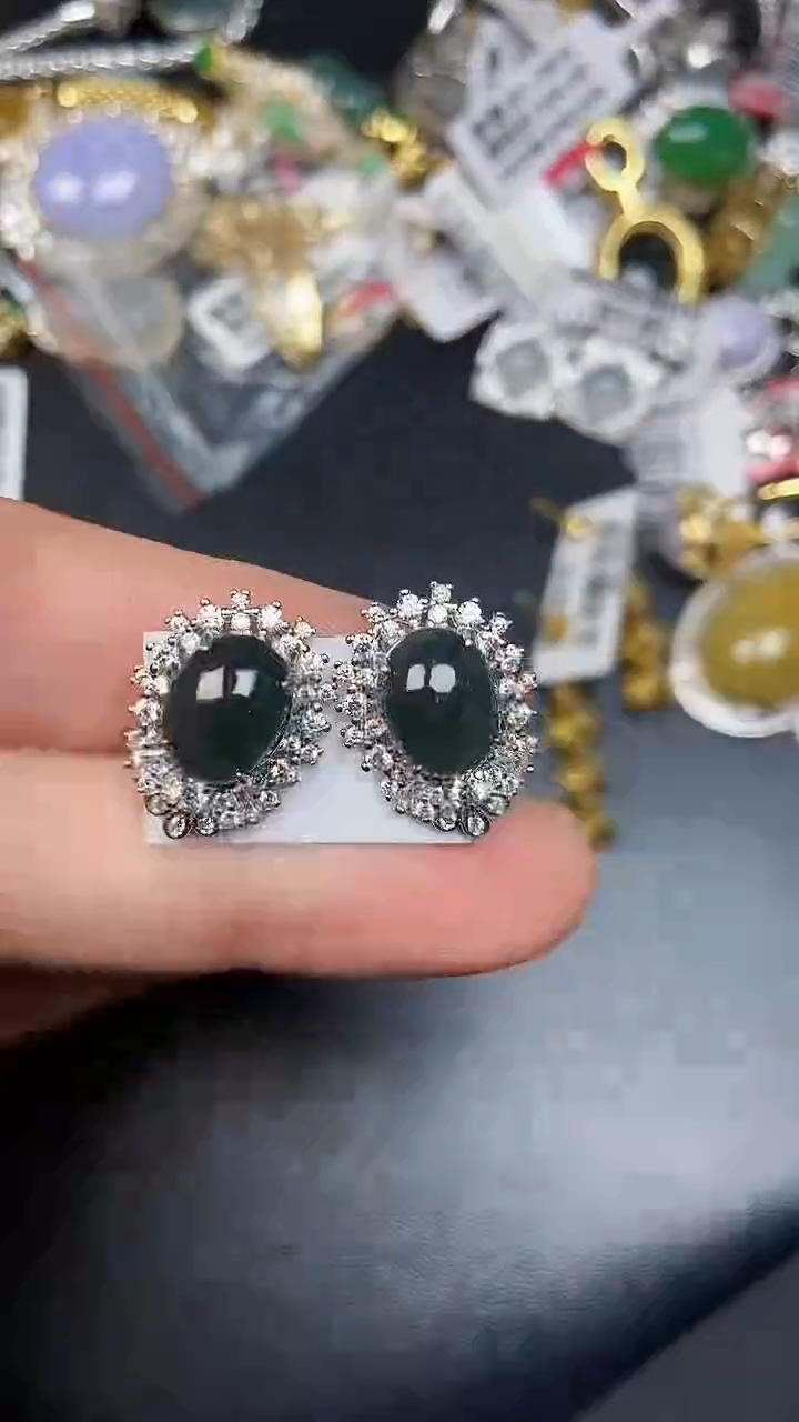 银S925镶嵌戒指翡翠5200