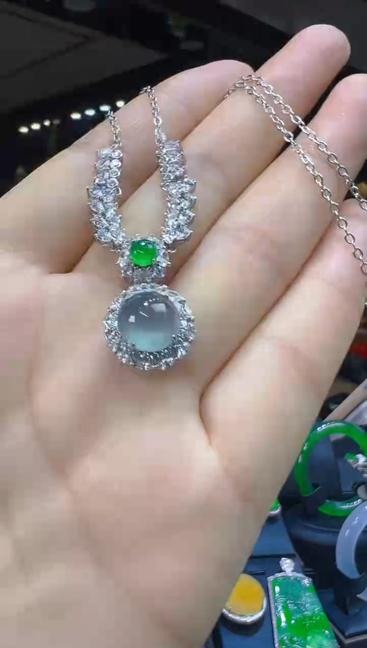 翡翠银S925镶嵌项链122（多样性发其一）