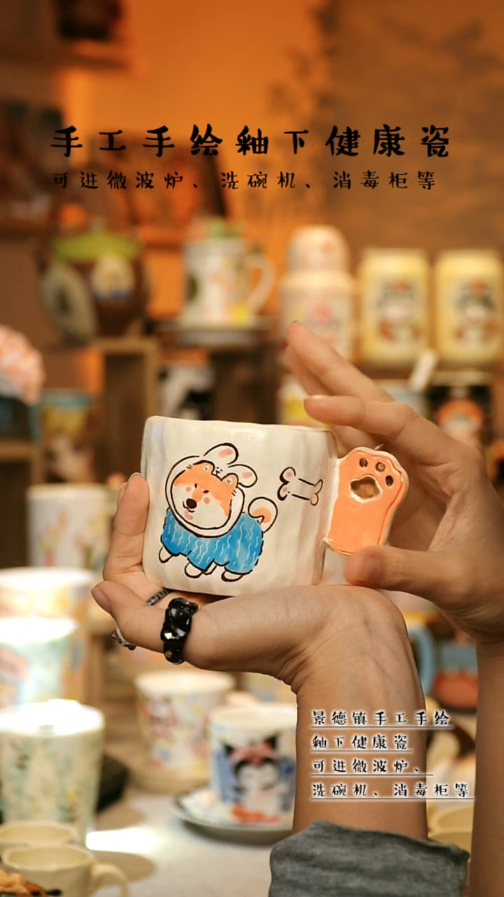【闪购商品】杯陶瓷景德镇高温釉下彩&W1049