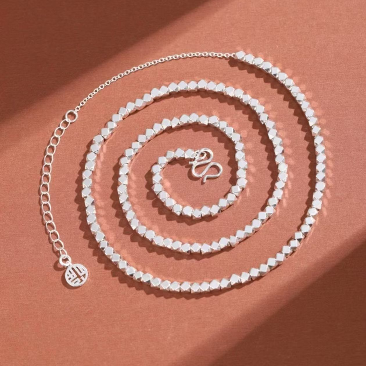 坠链均足银 【玺悦】足银999 碎银子项链 