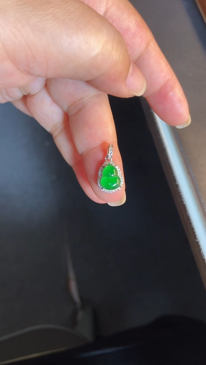 吊坠(不含链)银S925镶嵌翡翠1