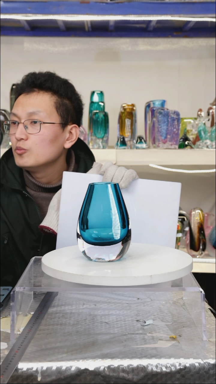 【闪购商品】琉璃【幻彩】高15精品琉璃正常手工痕迹