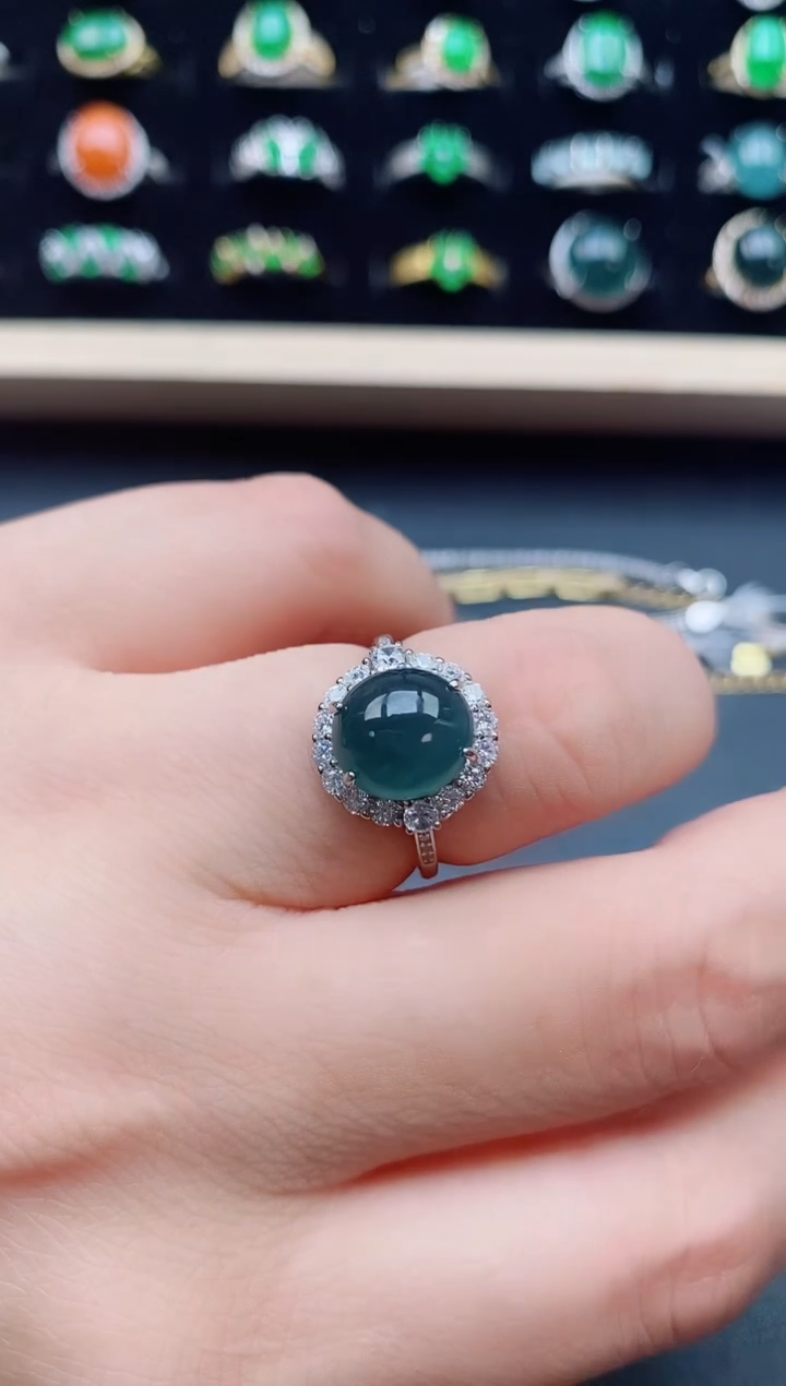 【闪购商品】翡翠戒指银S925镶嵌5085580