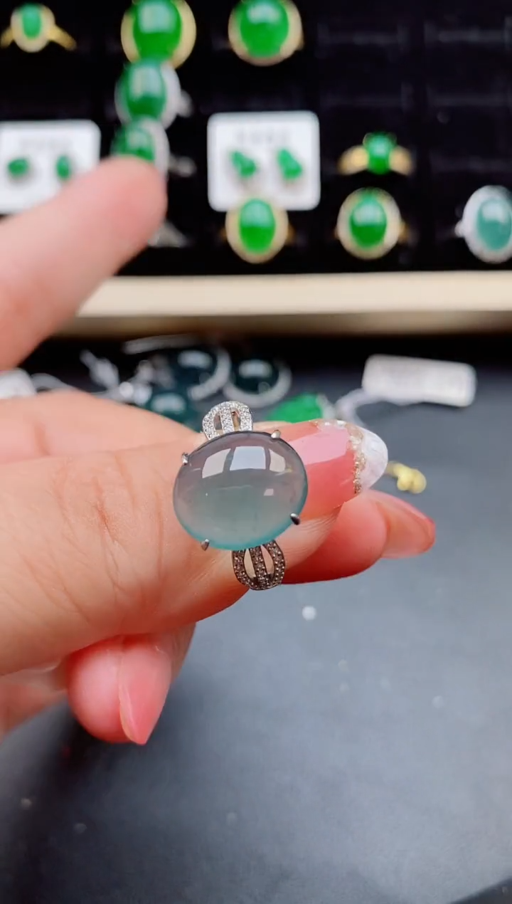 【闪购商品】翡翠戒指银S925镶嵌12121