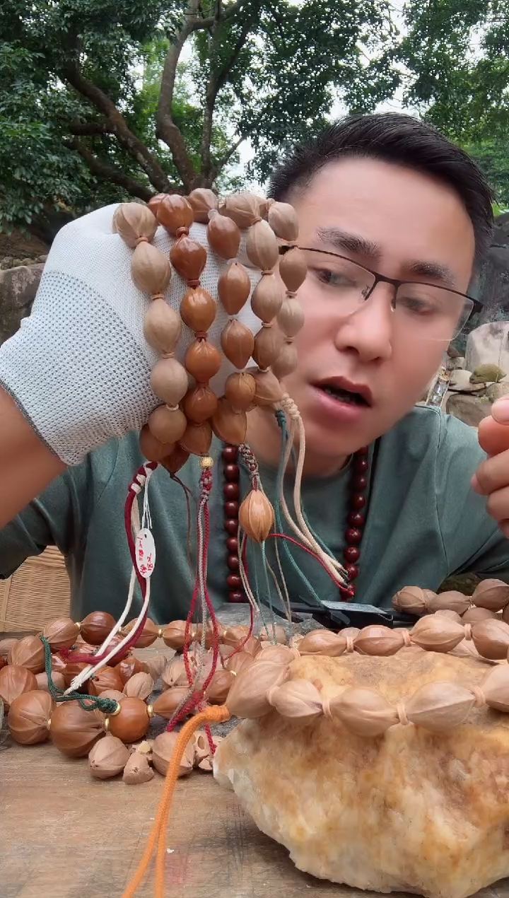 【闪购商品】橄榄核手串1722三面佛梅林铁核原生态素串4380