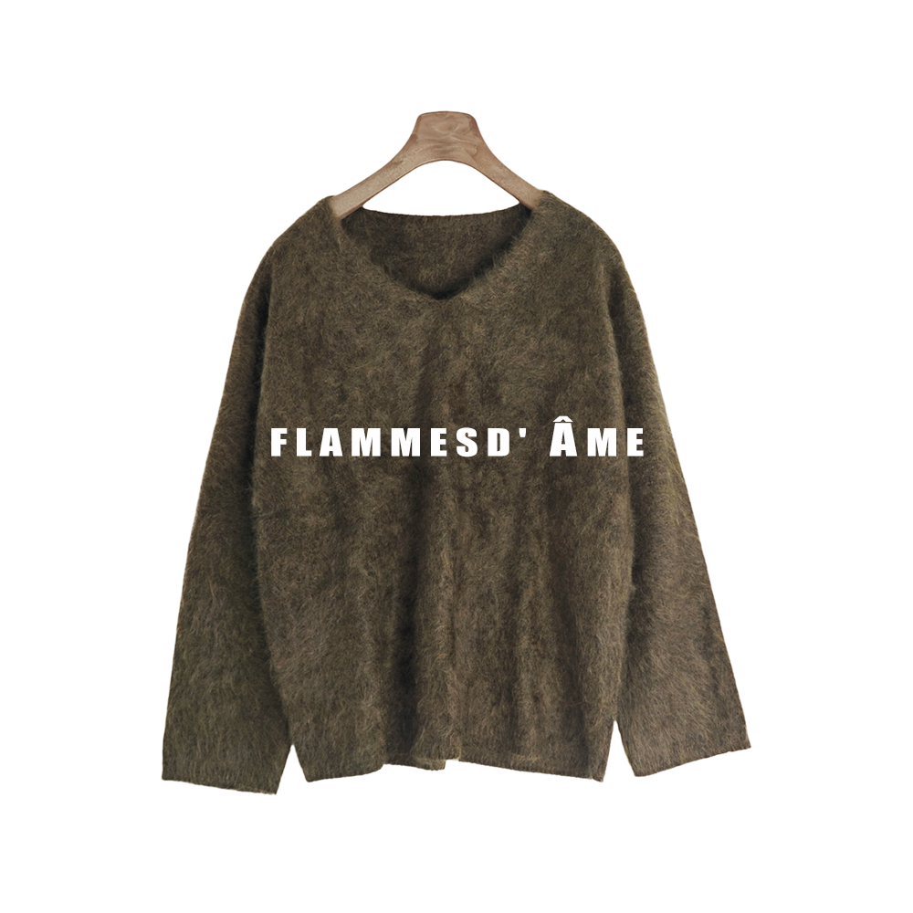 【绒意】100山羊绒拉毛V领羊绒衫