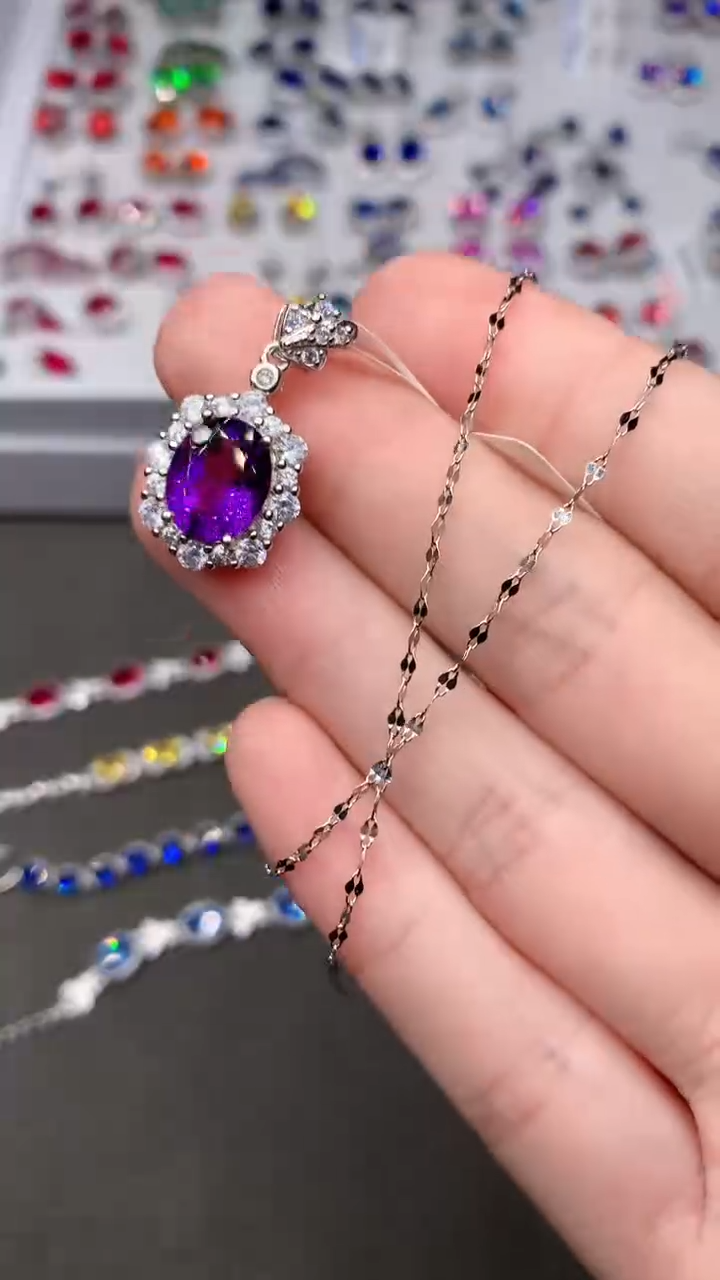 【闪购商品】紫晶颈饰银S925镶嵌......