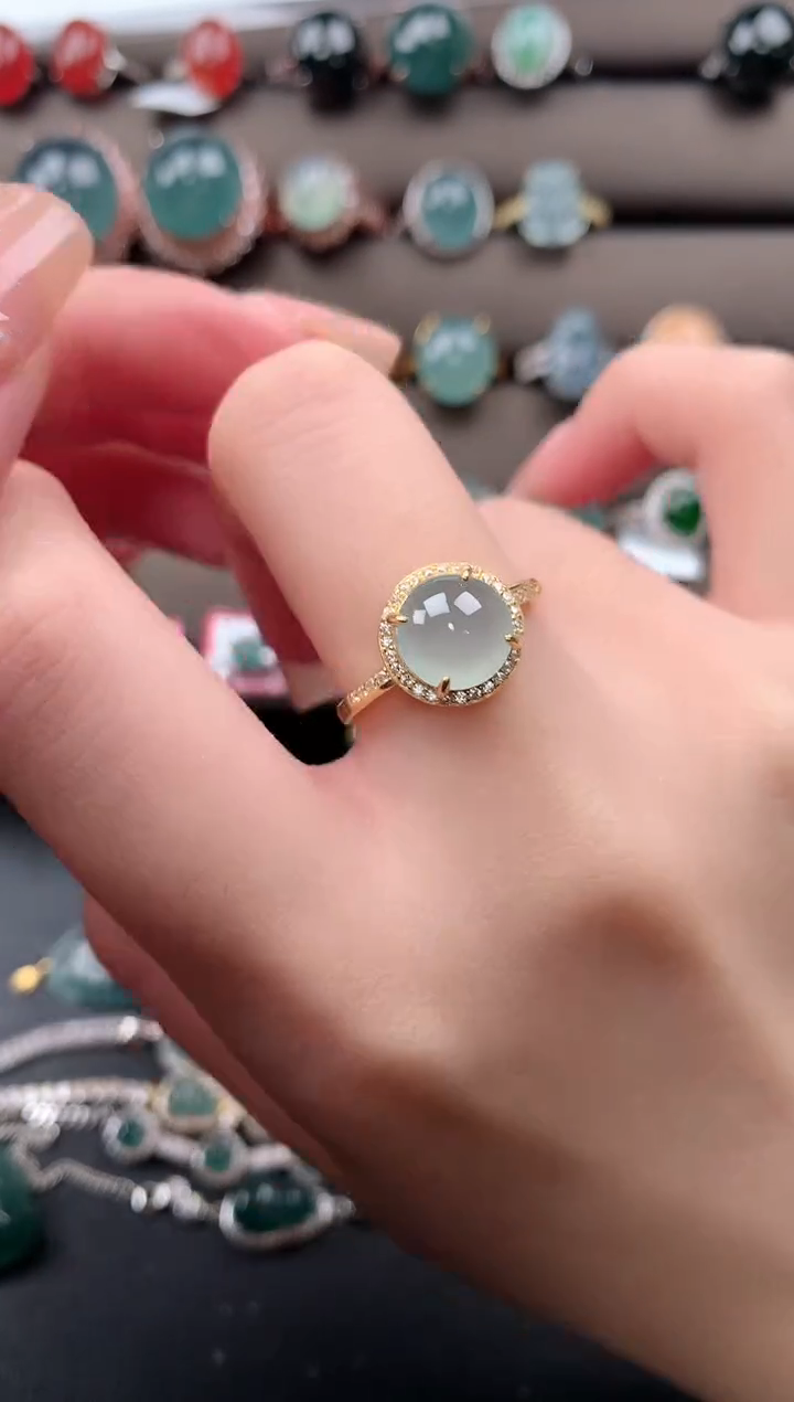 【闪购商品】翡翠戒指银S925镶嵌51241