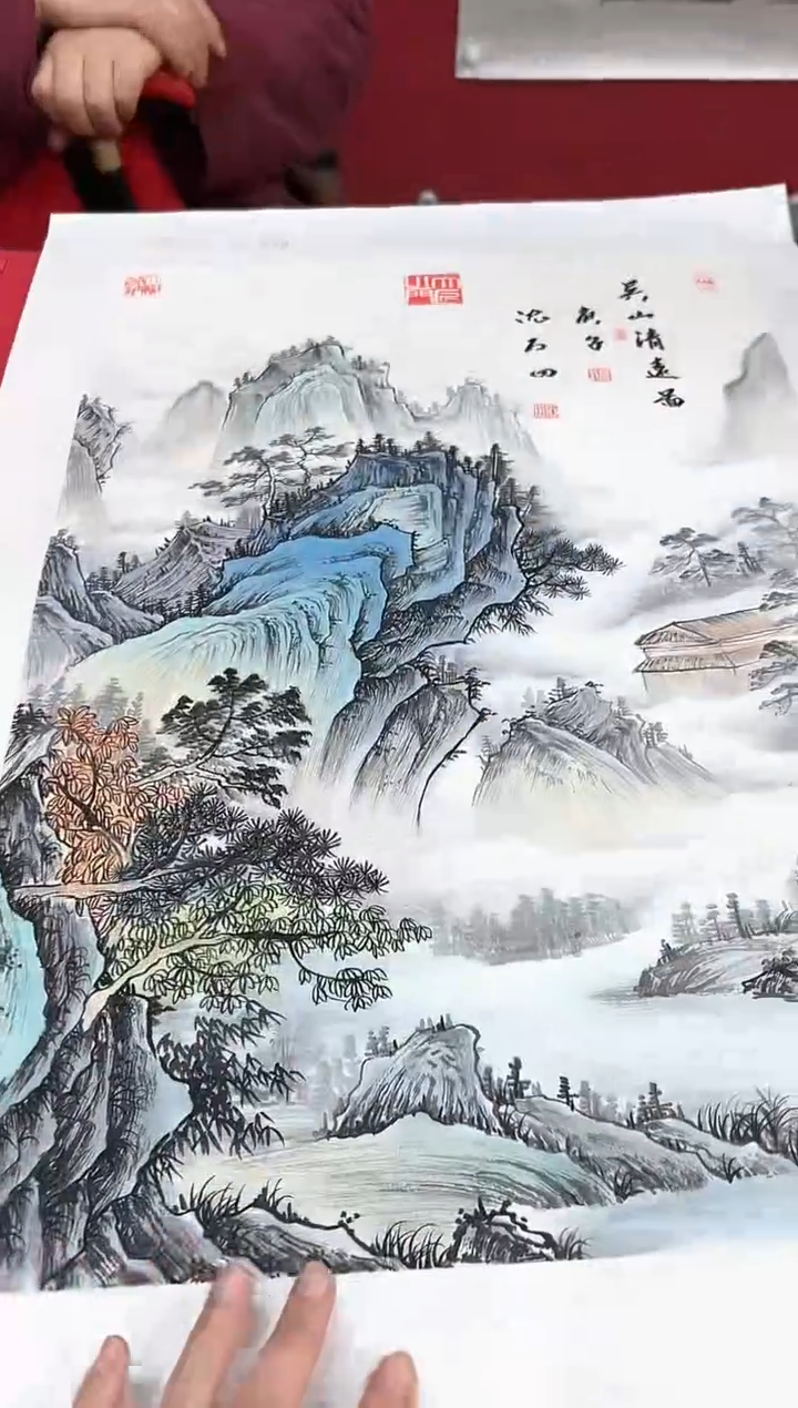 国画沈石田老师2.7平尺山水作品（封面）