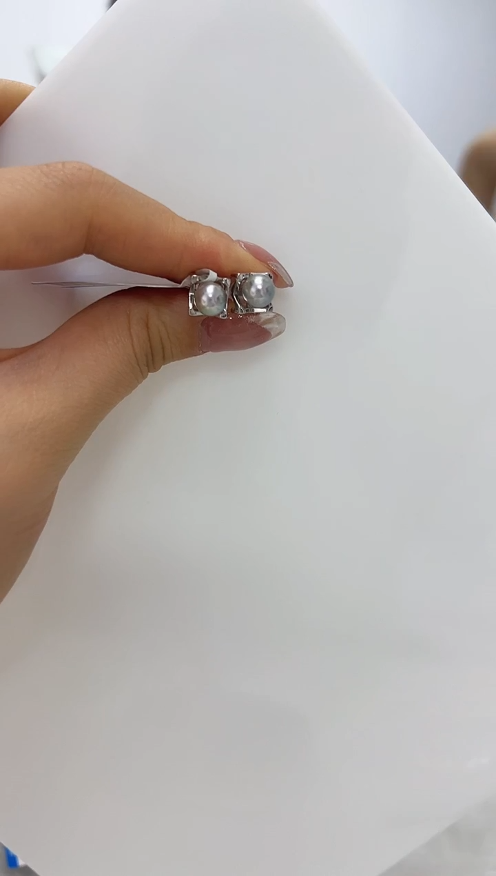 【闪购商品】海水珍珠DA银S925镶嵌耳钉 A398