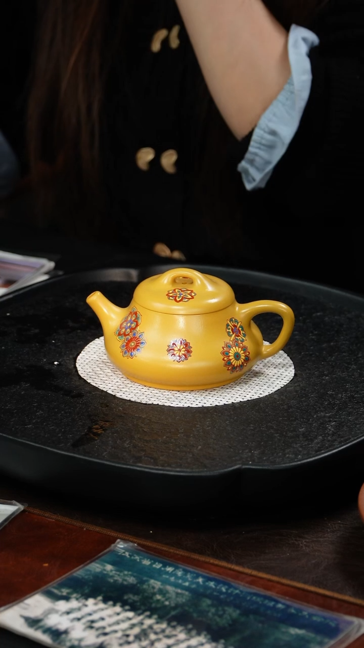 茶壶紫砂杨军保 韵瓢50 黄金朱泥 250毫升  