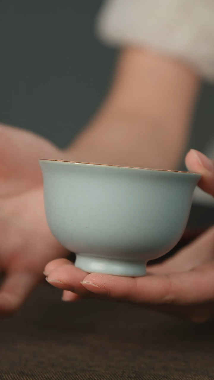 精品小压手杯汝瓷主人杯不带礼盒