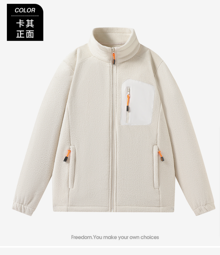 拉链立领立领拉链标贴夹克直下摆短外套秋季男女通用L039