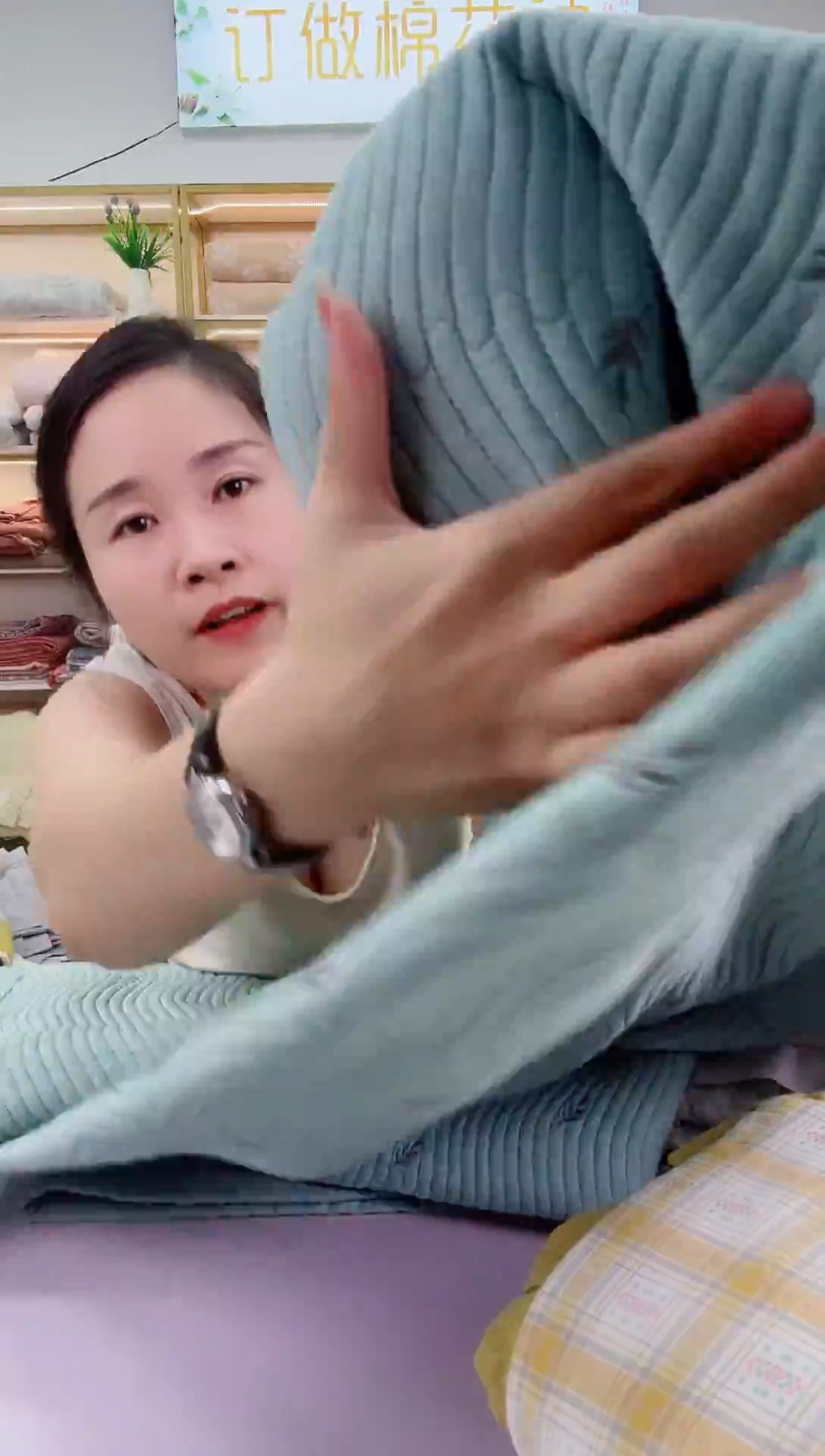 棉花绿色床盖2*2.3