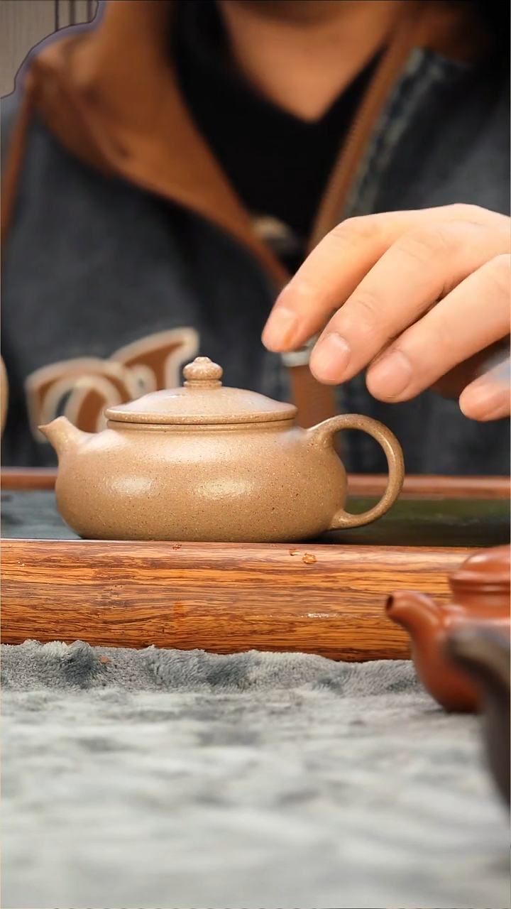 茶壶紫砂五彩段泥粗砂寒江