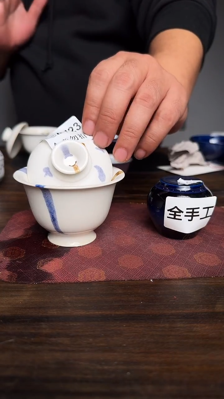 婺州龙窑烧制技艺全手工盖碗（A723