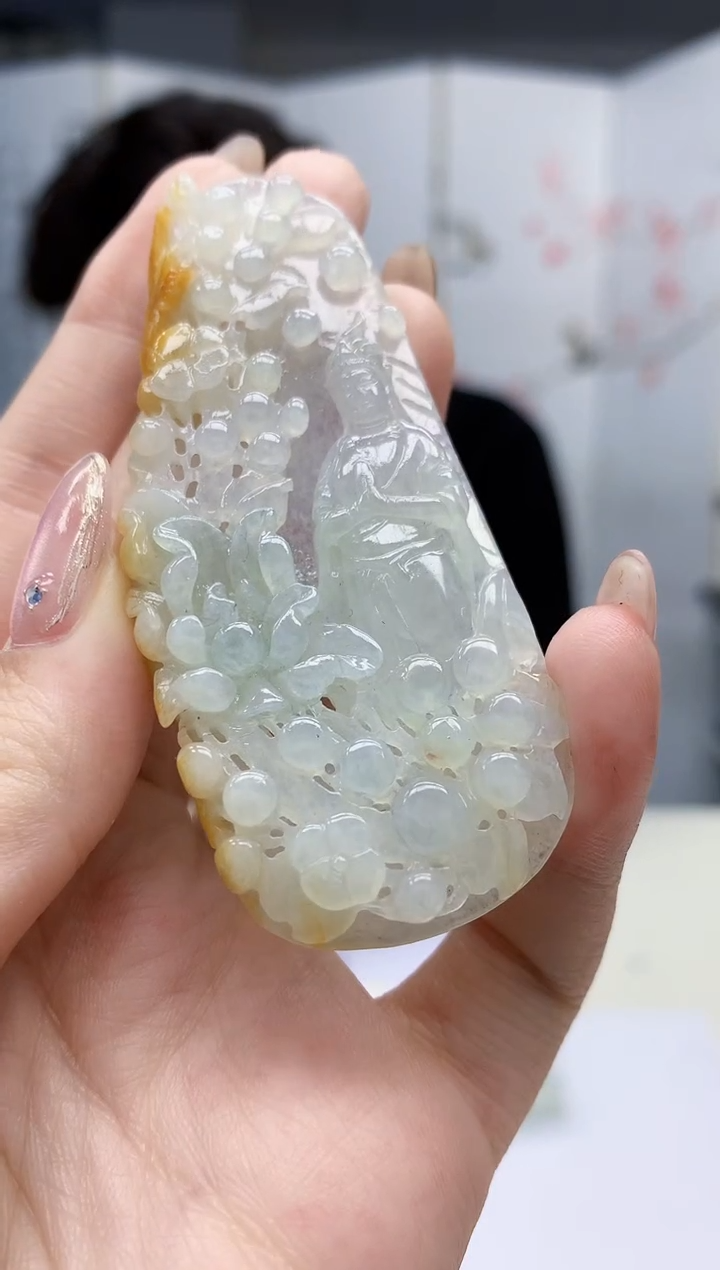 【闪购商品】定制翡翠未镶嵌5145jw-毛货挂件71赠珠链