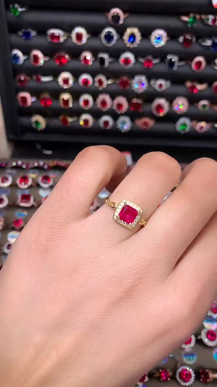 【闪购商品】红宝石戒指银S925镶嵌6