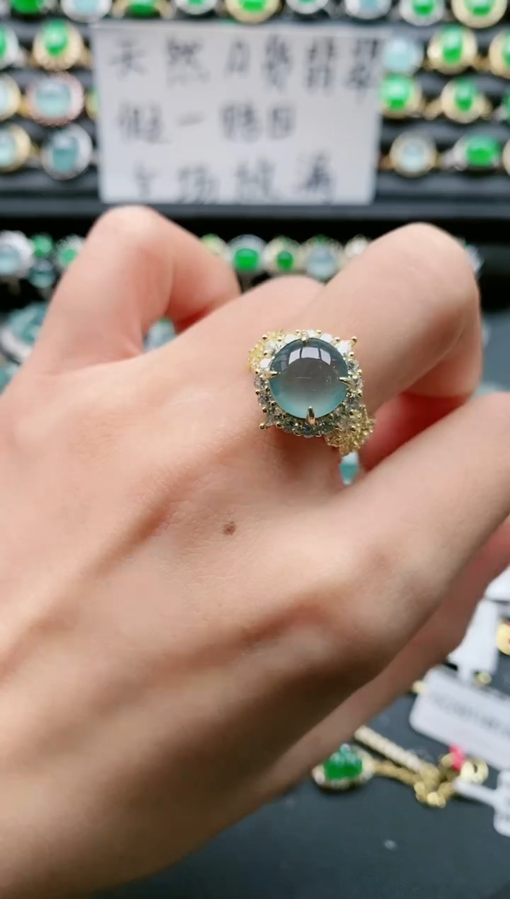 【闪购商品】翡翠戒指银S925镶嵌111111111