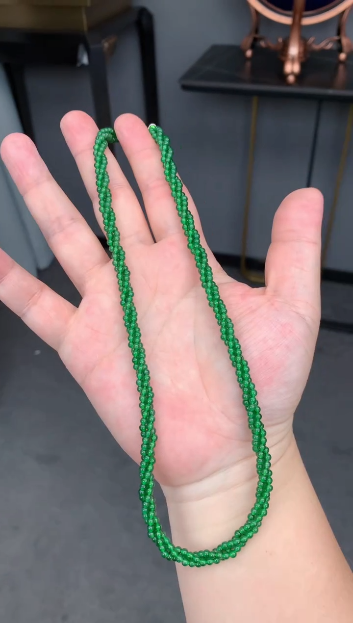 【闪购商品】定制翡翠18K金镶嵌翡翠项链