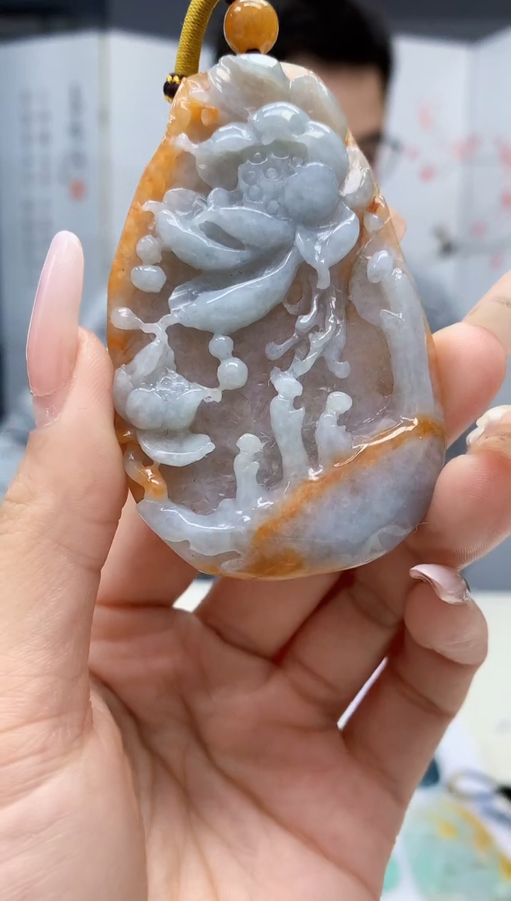 【闪购商品】定制翡翠未镶嵌5153lr-毛货挂件花24