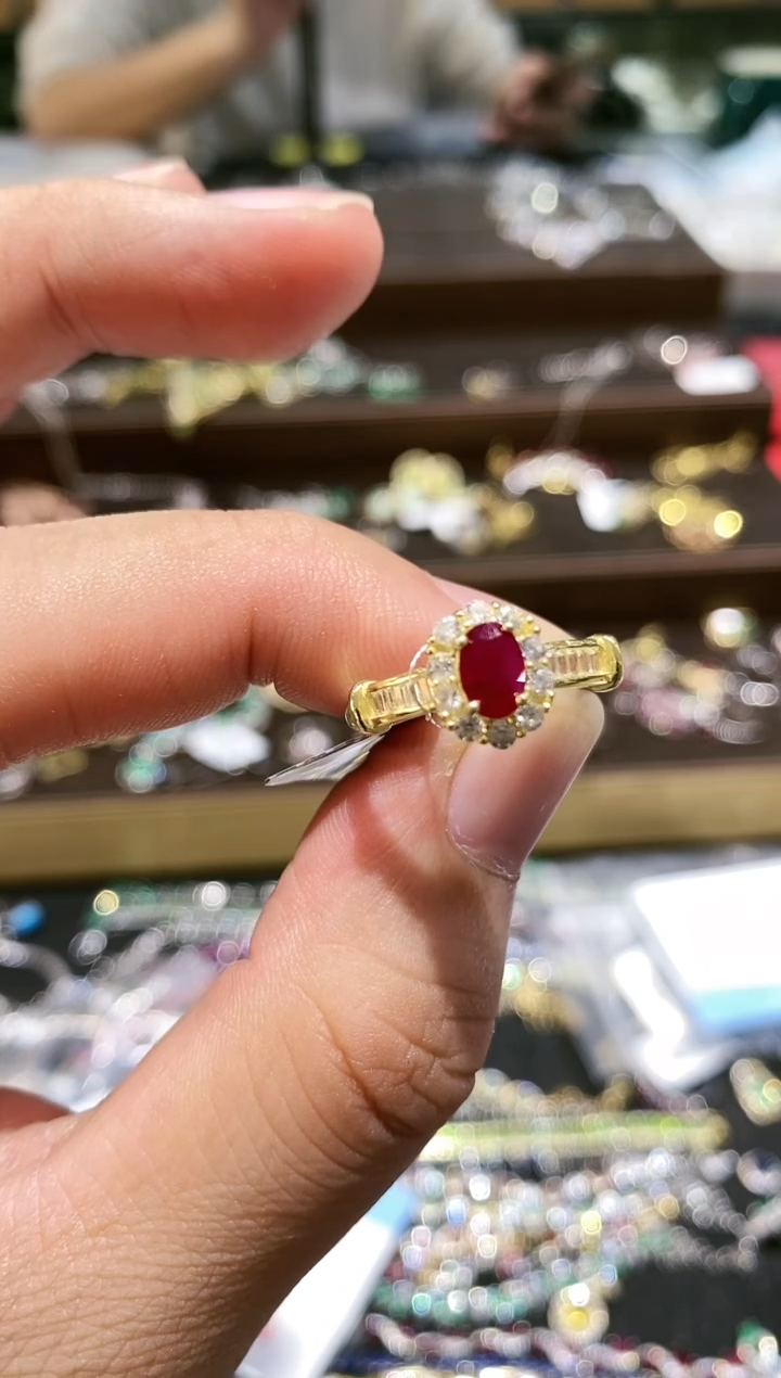 【闪购商品】红宝石戒指银S925镶嵌戒指