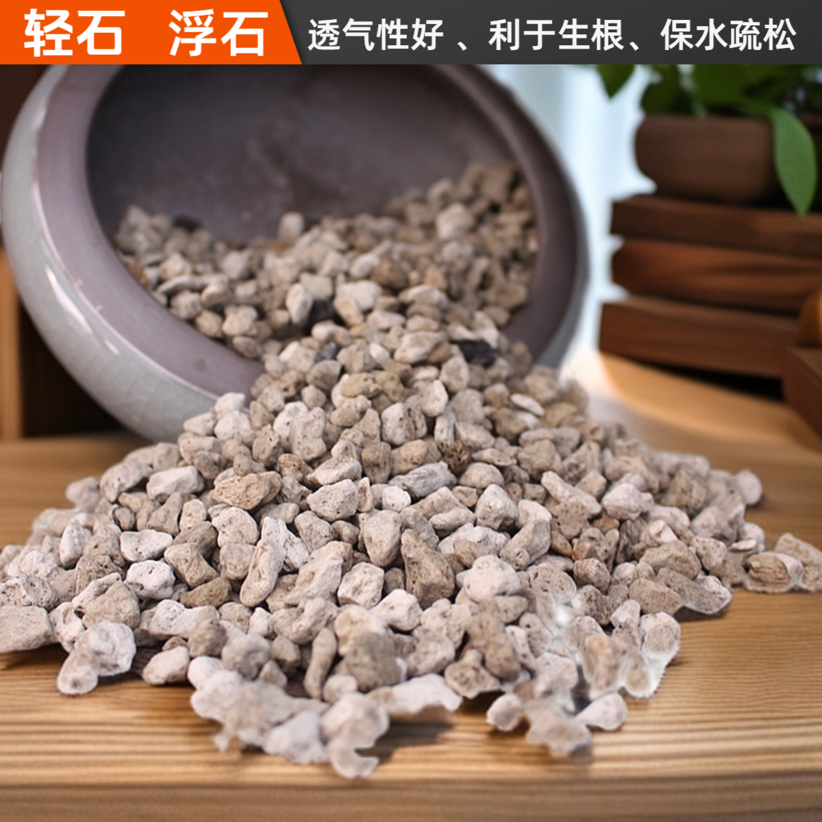 轻石浮石颗粒兰花石国产日向石多肉君子兰铺面垫底拌土石水族滤材