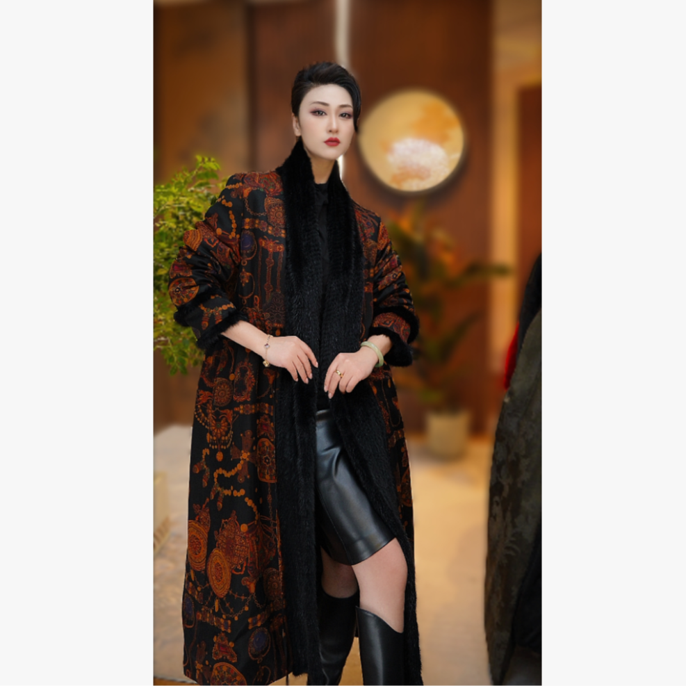 墨彩江山/新中式国风重工刺绣保暖外套2025d70811小凡-大女王仓