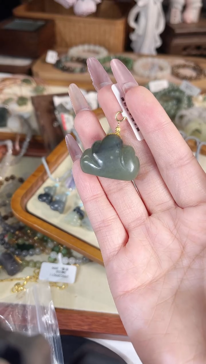 吊坠(不含链)银S925镶嵌和田玉多样性发其一孤品默认微瑕