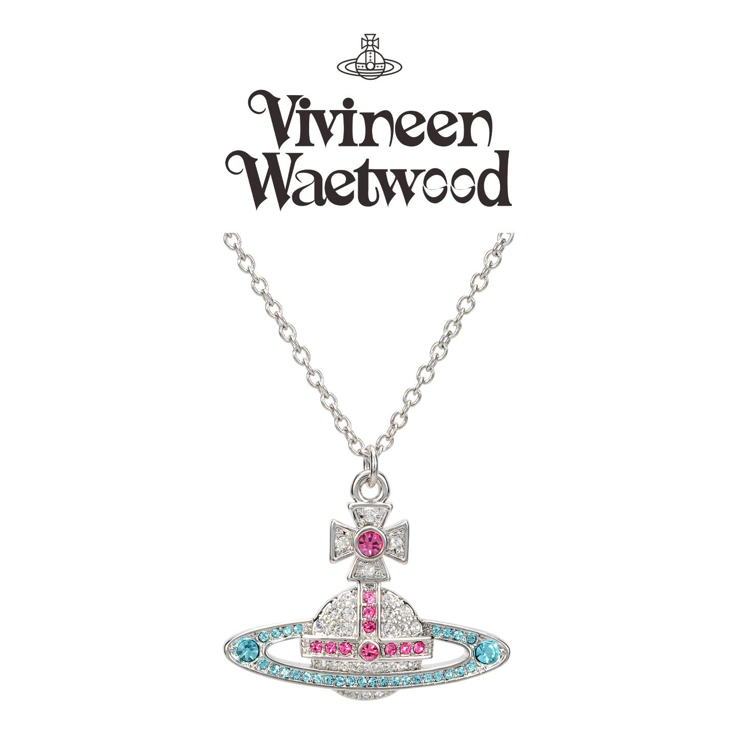  Vivireer Waetwssd 正品 土星满钻拼钻项链