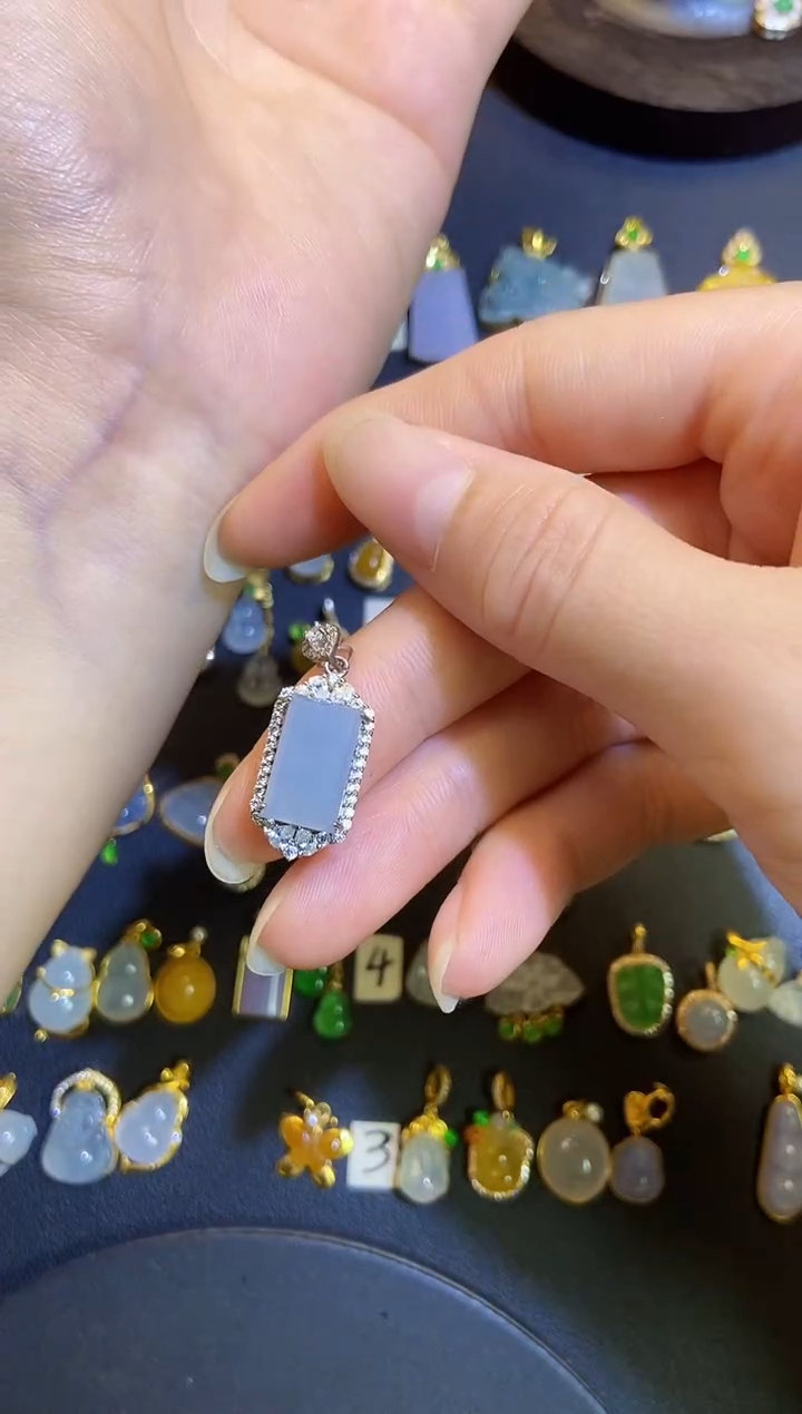 吊坠(不含链)银S925镶嵌翡翠1