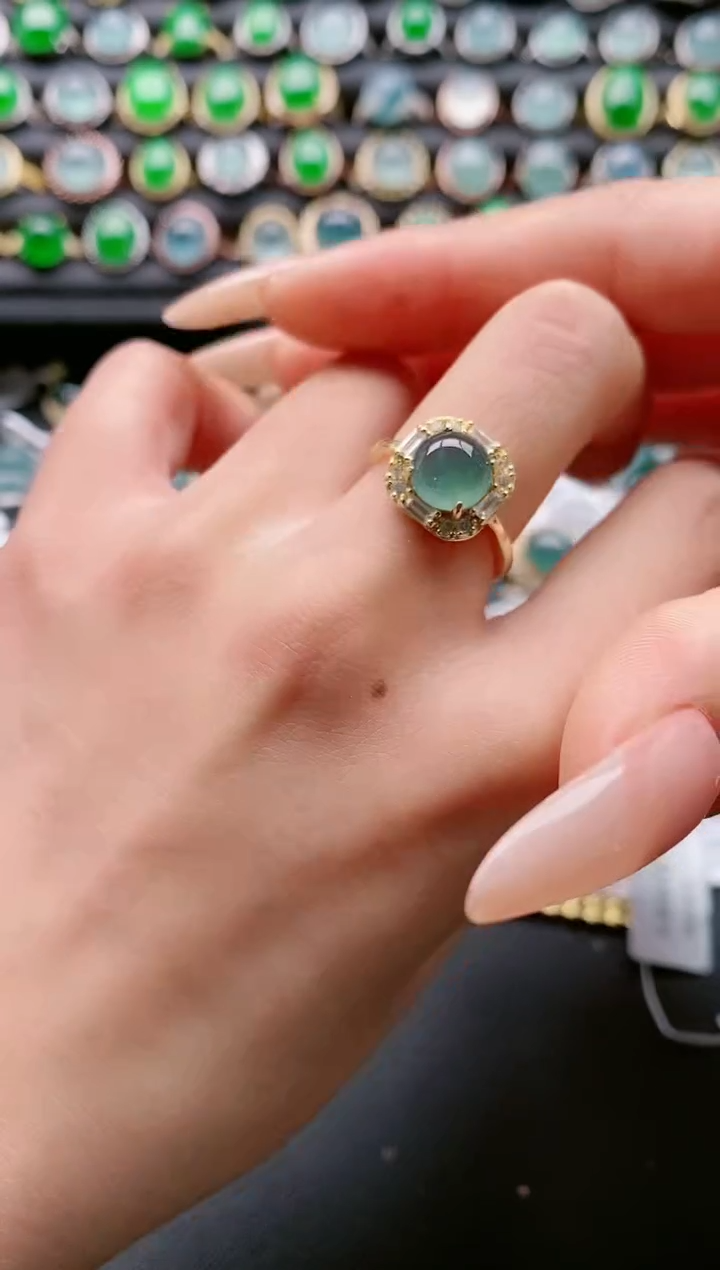 【闪购商品】翡翠戒指银S925镶嵌1111