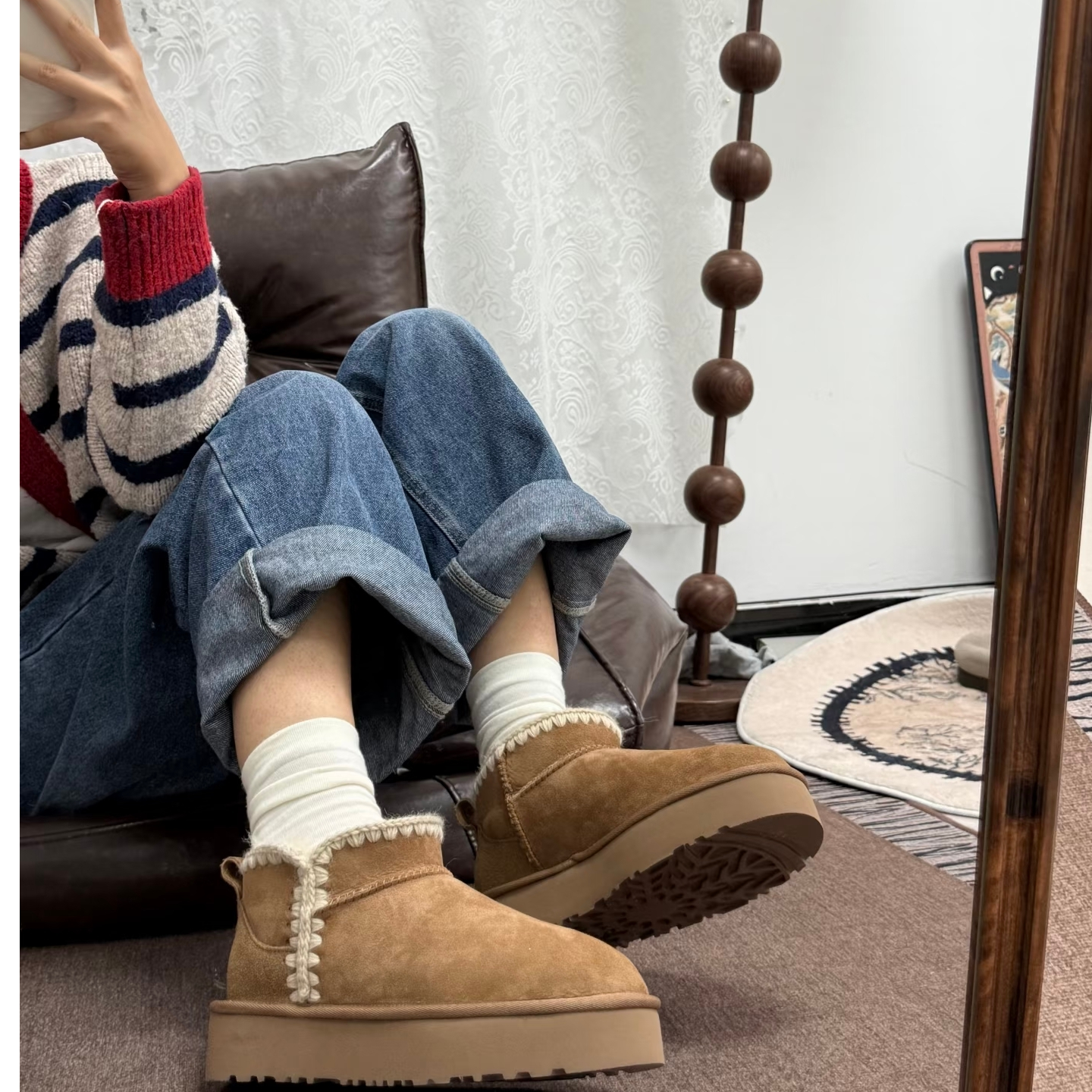 【毛线圈】桑坡村源头工厂重磅高端线羊皮毛一体雪地靴加厚冬季时尚