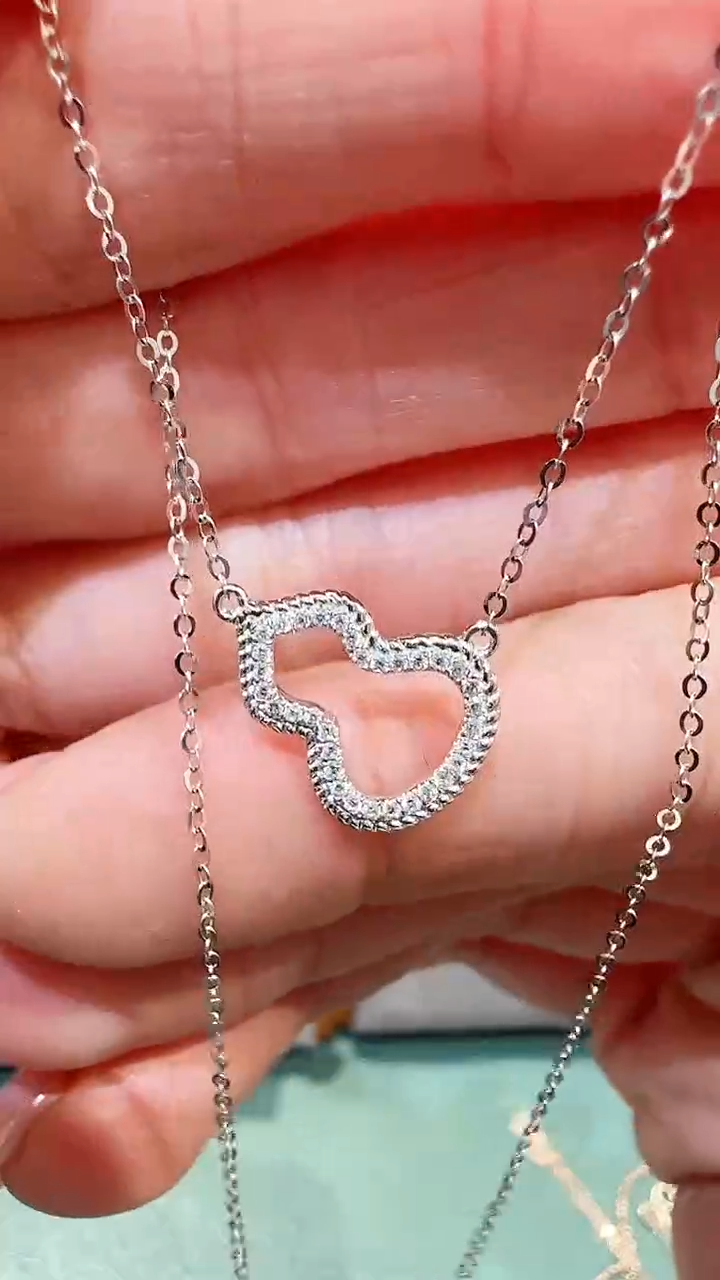 【闪购商品】钻石套链18K金镶嵌18K金钻石葫芦套链