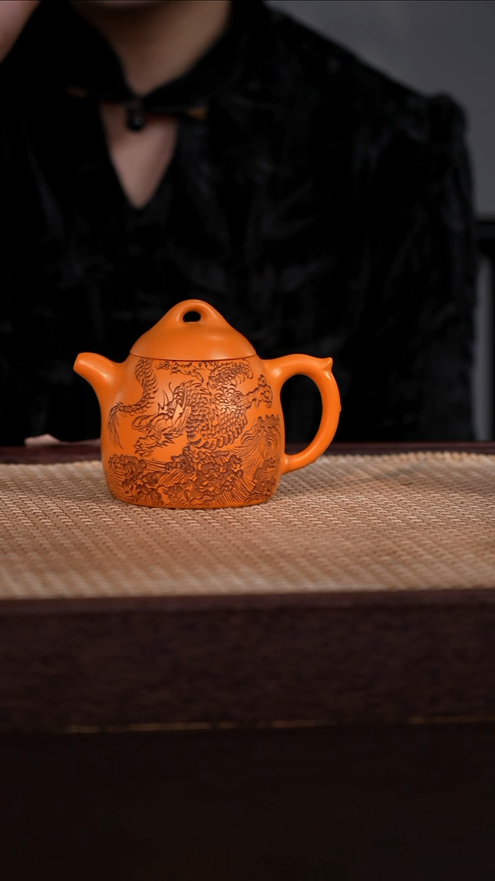 茶壶紫砂冰窖橘黄砂 230cc