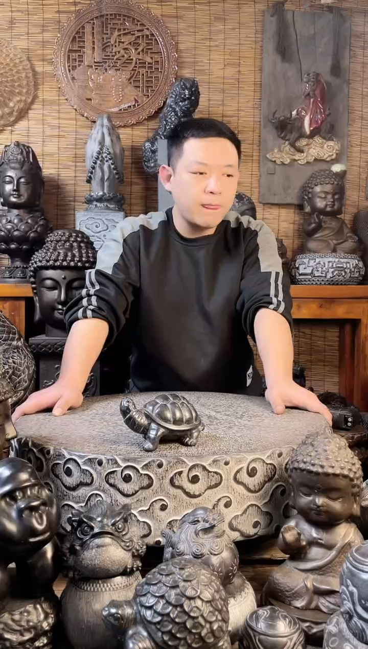 【闪购商品】15小乌龟天然青石雕刻
