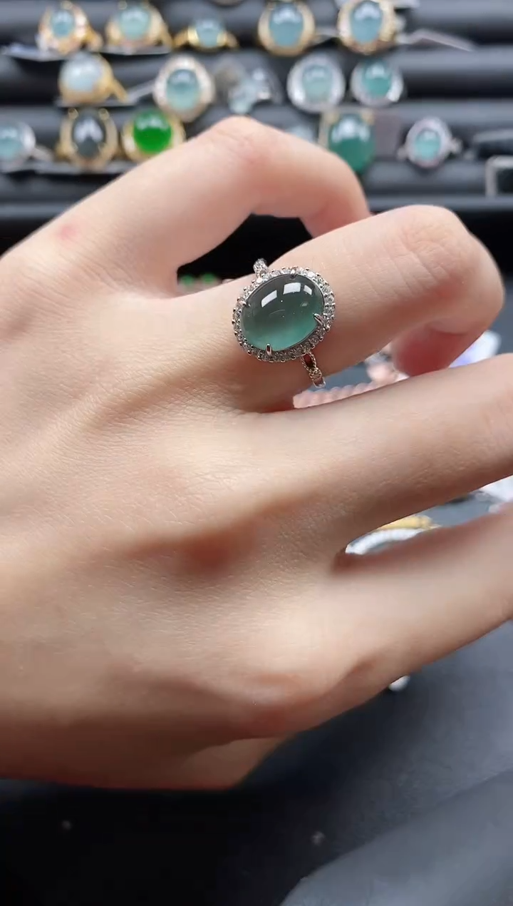 【闪购商品】翡翠戒指银S925镶嵌1111