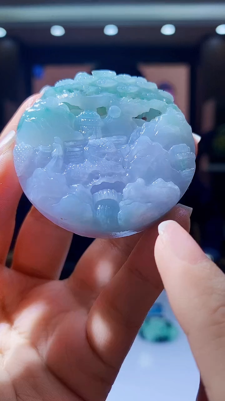 未镶嵌定制翡翠KK翡翠毛货吊坠-7