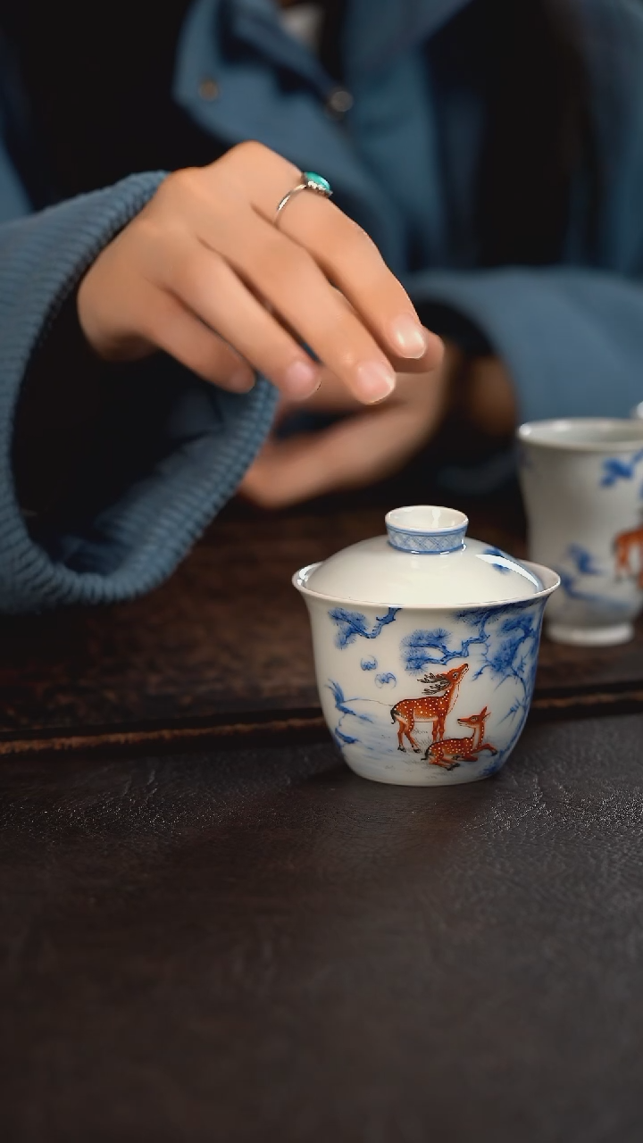 【闪购商品】杯聚澜堂福禄双至盖碗