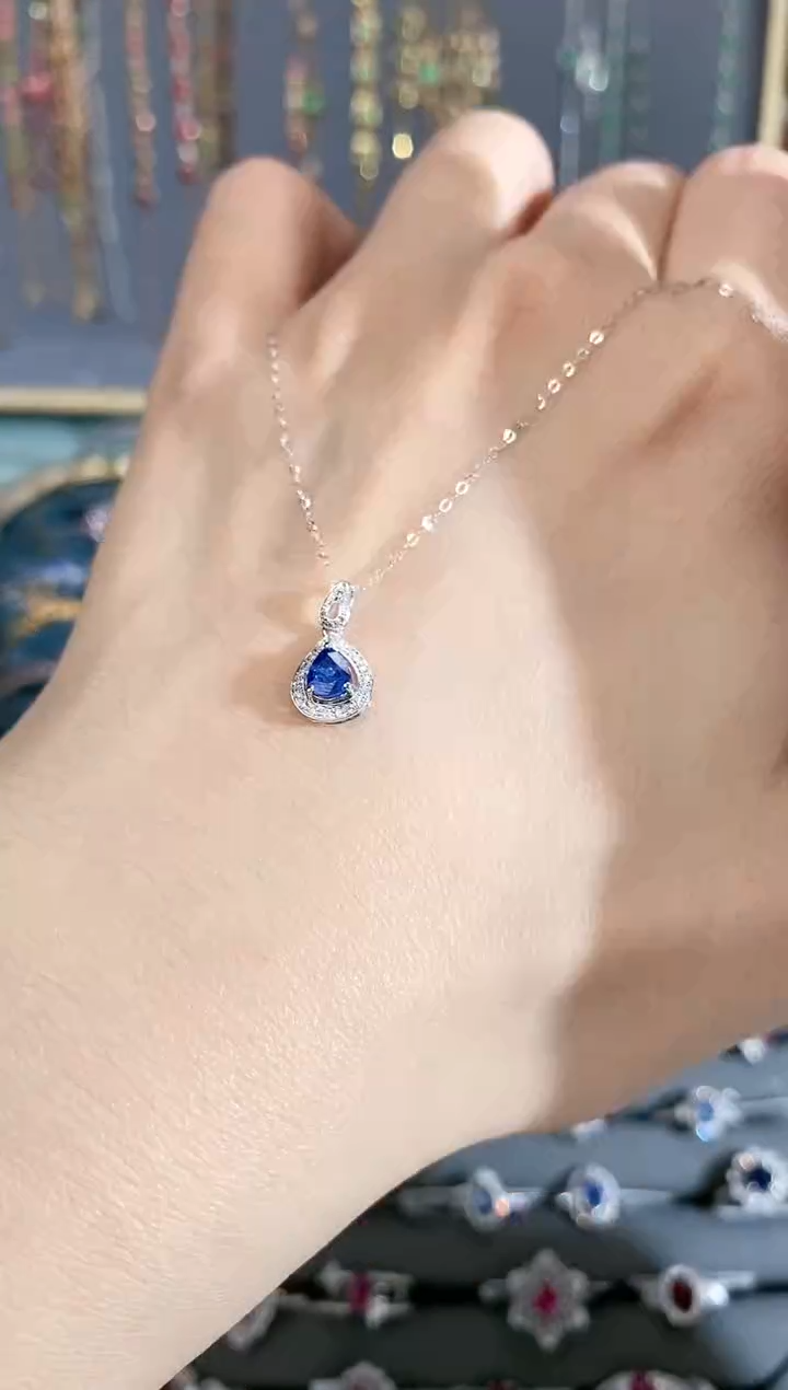 【闪购商品】蓝宝石颈饰18K金镶嵌项链
