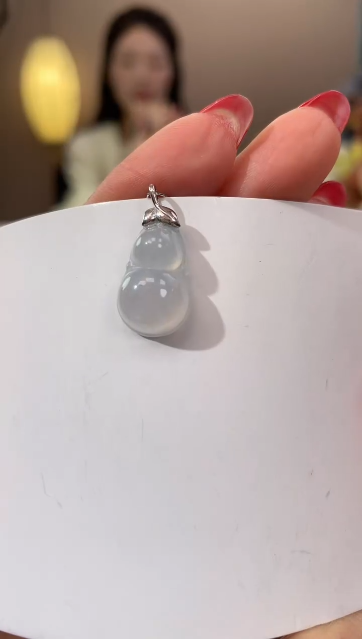 【闪购商品】翡翠颈饰18K金镶嵌天然缅甸a货翡翠