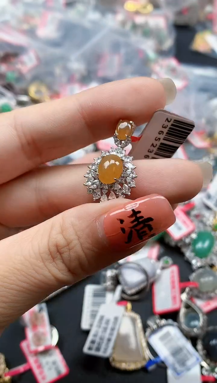 银S925镶嵌戒指翡翠天然A货缅甸翡翠
