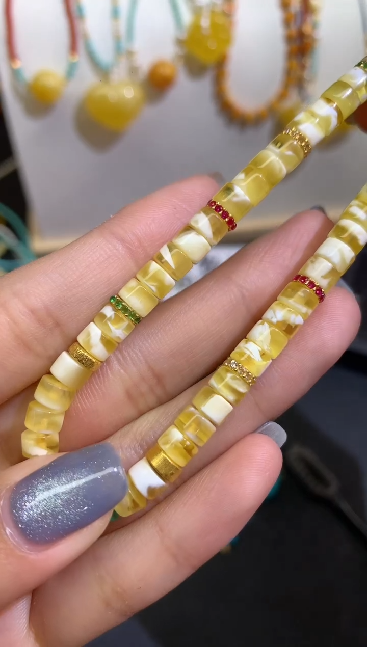 裸石蜜蜡未镶嵌手串A955|2500