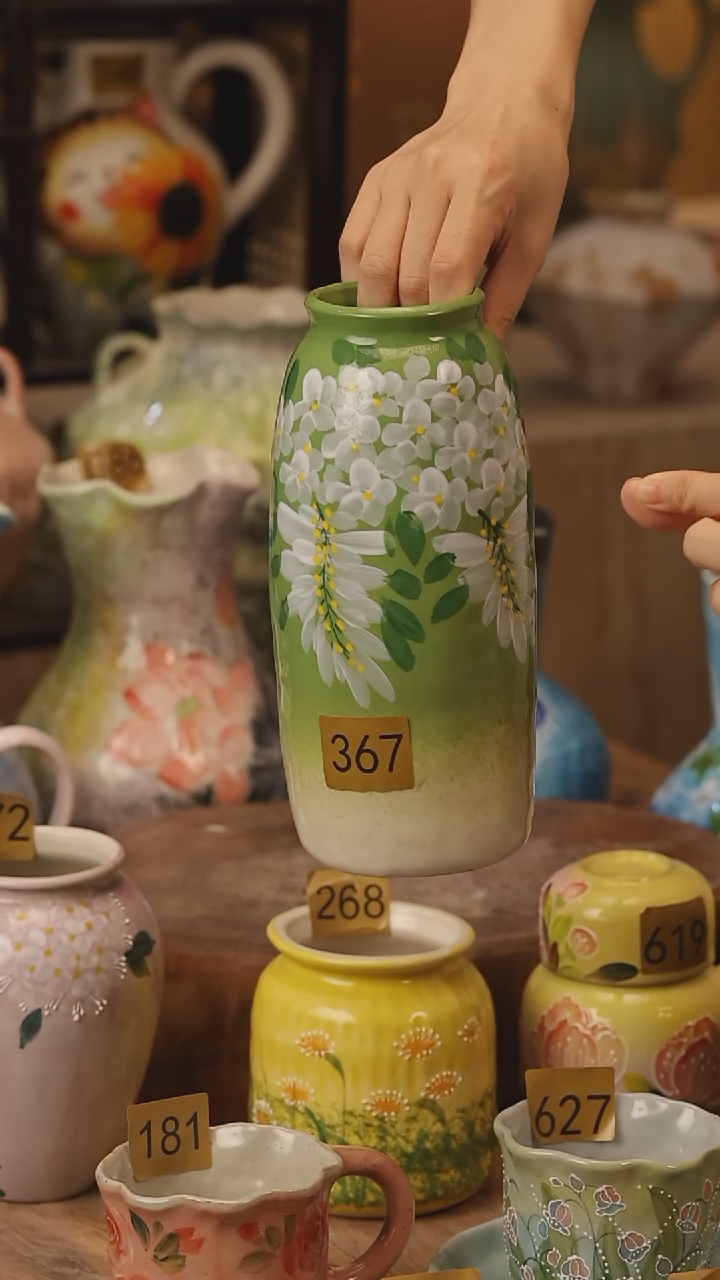 陶瓷367景德镇设计师手作花器摆件侘寂风