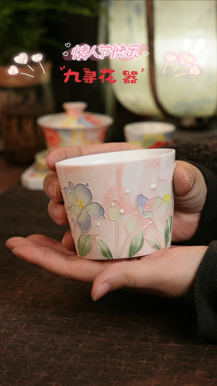 【闪购商品】555九寻景德镇手工手绘法华彩茶杯